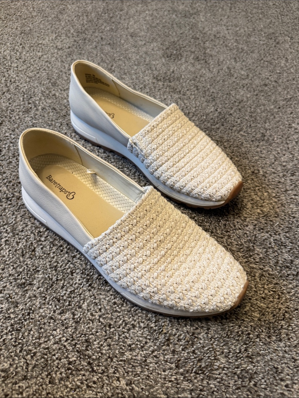 BareTraps Cream Woven Slip-On Flats
